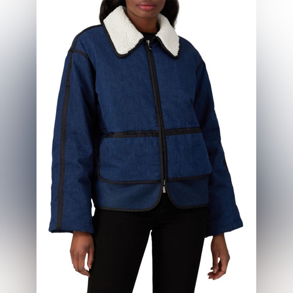 $298 Scotch & Soda Faux Shearling Collar Denim Jacket